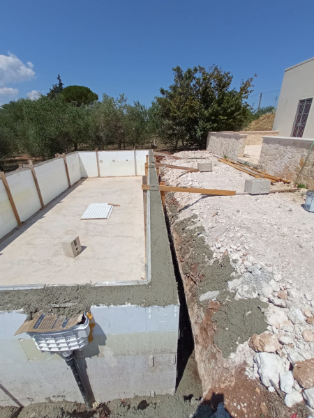 Cement lined swimming pool